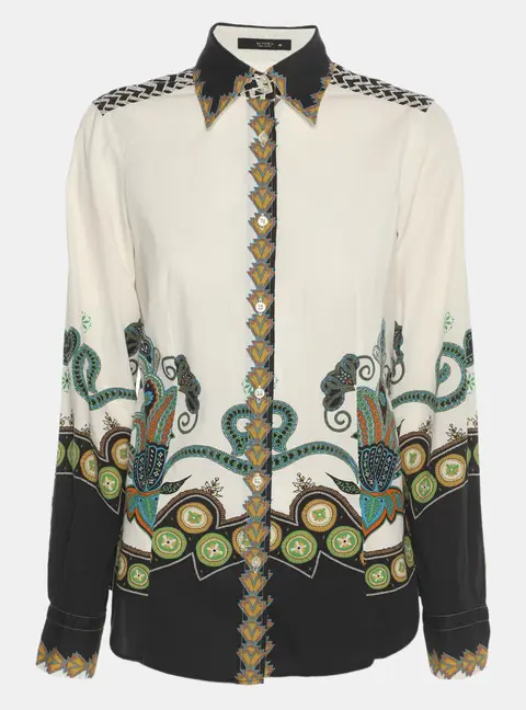 Etro Multicolor Paisley Print Stretch Cotton Long Sleeve Shirt S