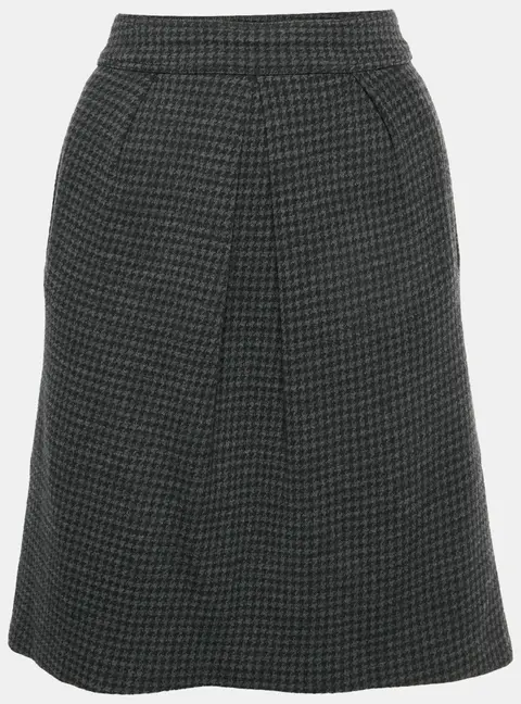 Etro Black/Grey Houndstooth Wool Pencil Skirt M