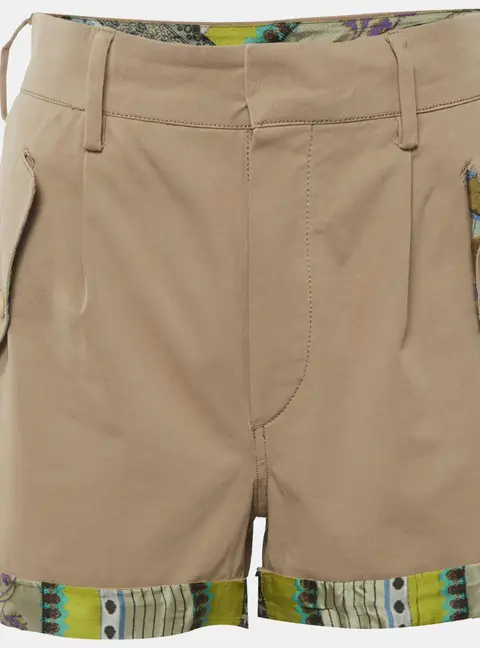 Etro Brown Gabardine Shorts M