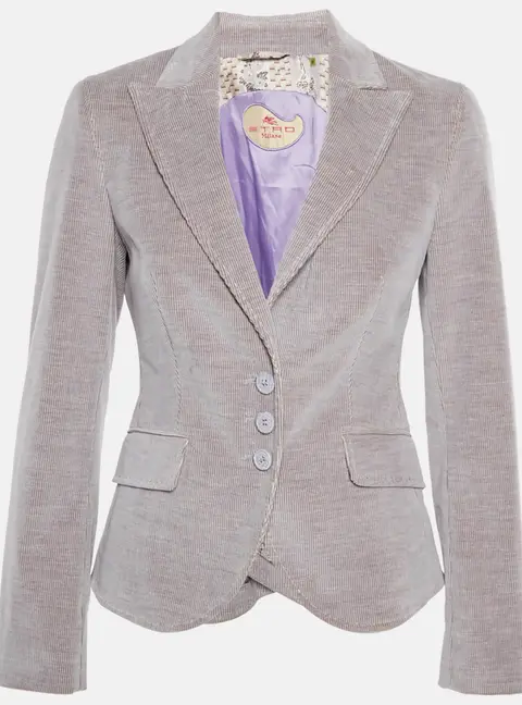 Etro Lilac Corduroy Regular Fit Blazer M