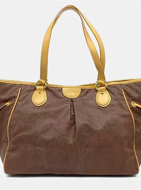 Etro Brown Leather Paisley Shoulder Bag