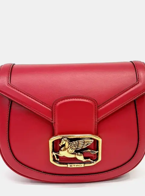 Etro Red Leather Crossbody Bag