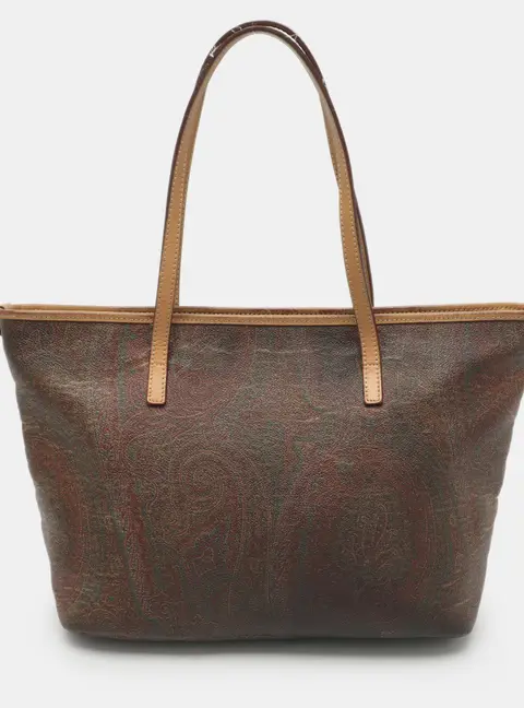 Etro Multicolor Paisley Print Coated Canvas Tote