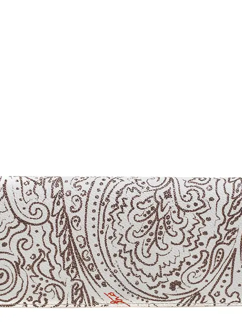 Etro White/Brown Paisley Print Coated Canvas Continental Wallet
