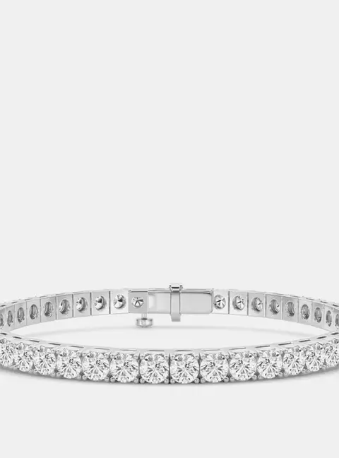 14K White Gold Round Lab Grown Diamond Tennis Bracelet (12 ctw)