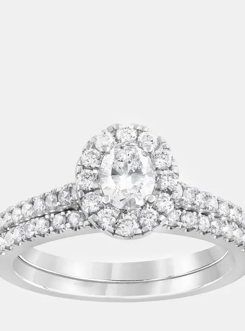 14K White Gold  Lab Grown Diamond Bridal Set (1 cts)