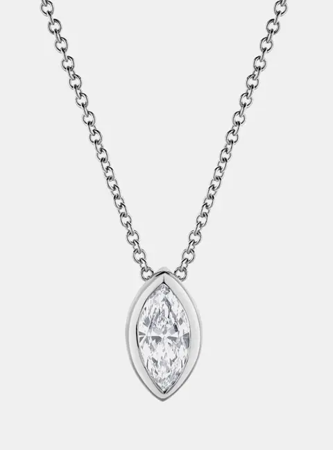 14K White Gold  Lab Grown Diamond Pendant Necklace (0.63 cts)
