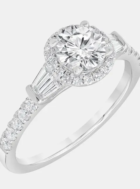 14K White Gold  Lab Grown Diamond Engagement Ring (1.25 cts) US 7