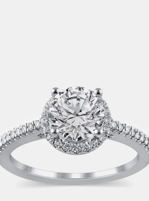 14K White Gold  Lab Grown Diamond Engagement Ring (1 cts) US 7