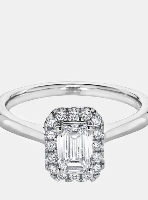 14K White Gold  Lab Grown Diamond Solitaire plus Ring  (0.9 cts) US 7