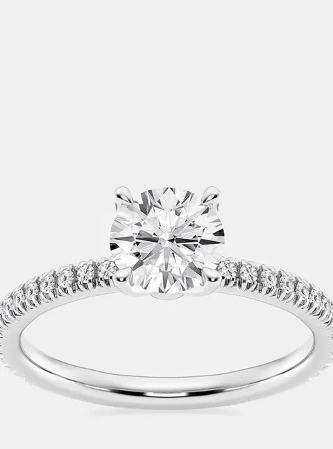 14K White Gold  Lab Grown Diamond Engagement Ring (1.54 cts) US 7