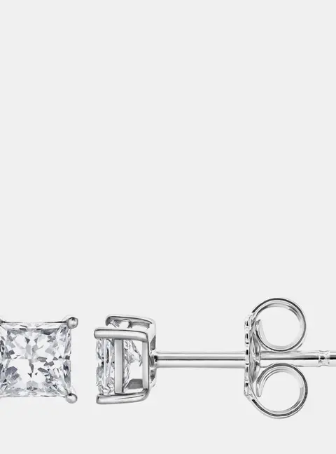 14K White Gold  Lab Grown Diamond Basic Stud Earring (0.66 cts)