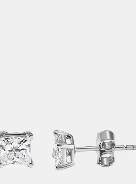 14K White Gold  Lab Grown Diamond Basic Stud Earring (0.8 cts)
