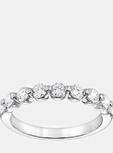 14K White Gold  Lab Grown Diamond Band (0.75 cts)