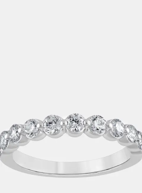 14K White Gold  Lab Grown Diamond Band (1 cts)