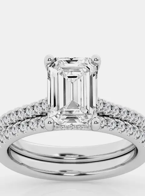 2.5ct 14k White Gold Lab Grown Diamond Bridal Set