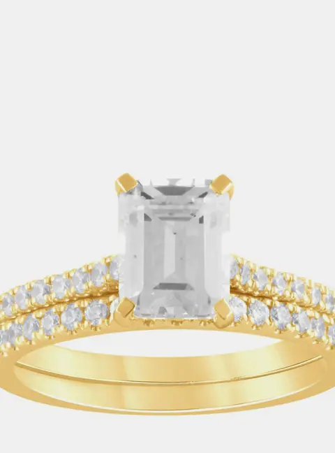 2.5ct 14k Yellow Gold Lab Grown Diamond Bridal Set