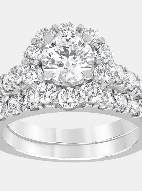3ct 14k White Gold Lab Grown Diamond Bridal Set