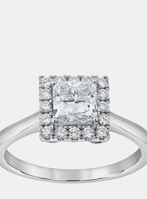 1.15ct 14k White Gold Lab Grown Diamond Engagement Ring US 7
