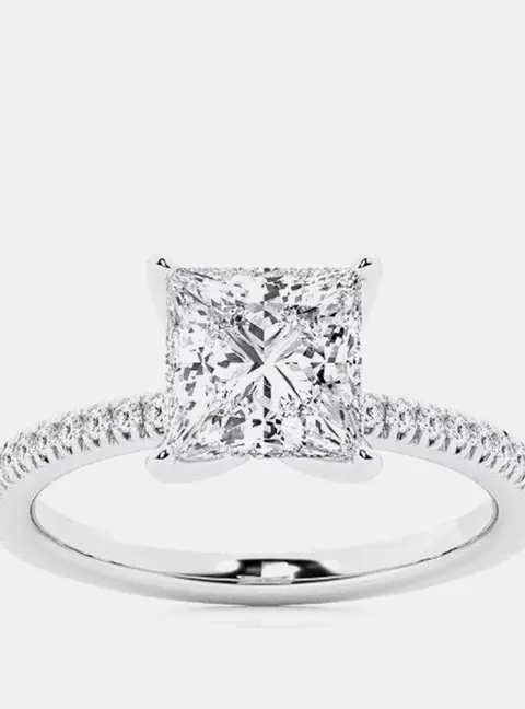 1.23ct 14k White Gold Lab Grown Diamond Engagement Ring