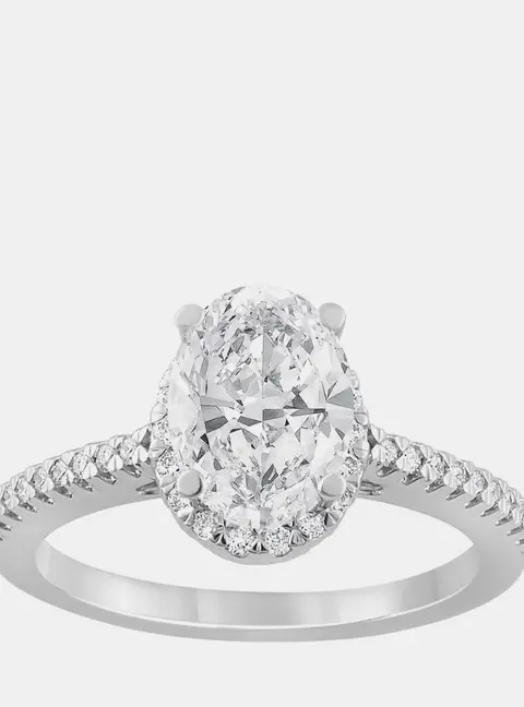 1ct 14k White Gold Lab Grown Diamond Engagement Ring US 7