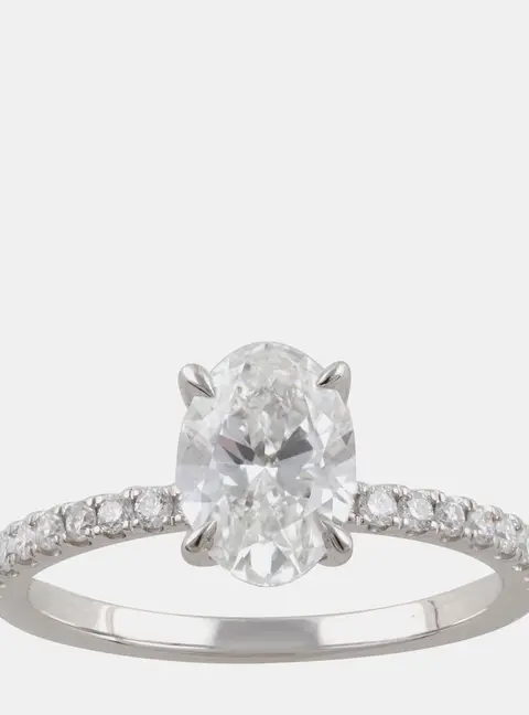 1.7ct 14k White Gold Lab Grown Diamond Engagement Ring