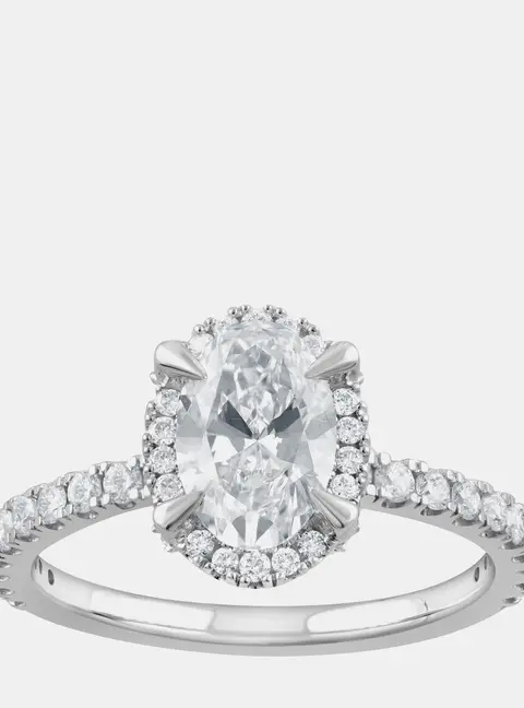 1.7ct 14k White Gold Lab Grown Diamond Engagement Ring