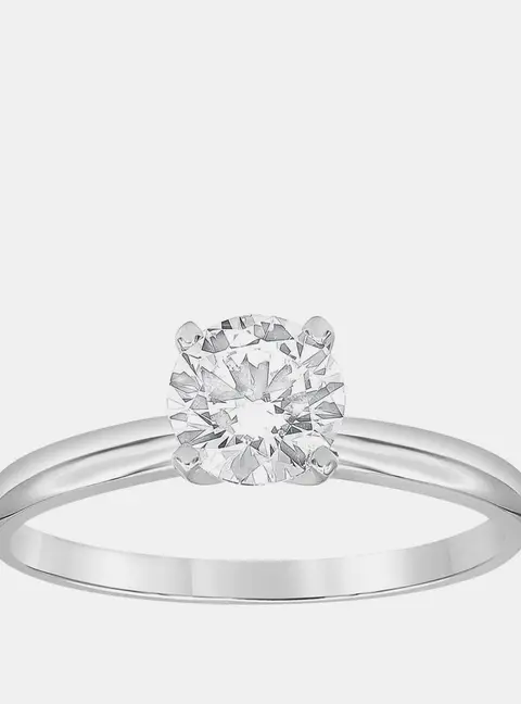 2.04 cts 14k White Gold Lab Grown Diamond Solitaire Ring US 7