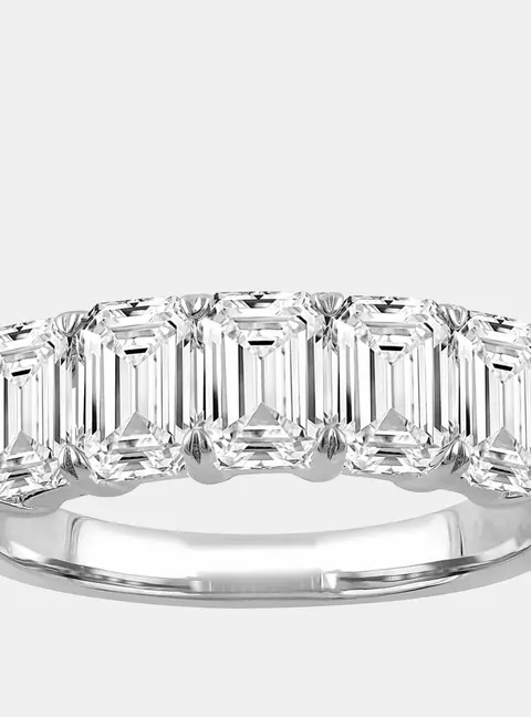 2.45ct 14k White Gold Lab Grown Diamond 5 Stone Band