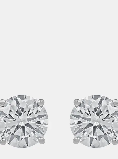 4ct 14k White Gold Lab Grown Diamond Basic Stud Earring