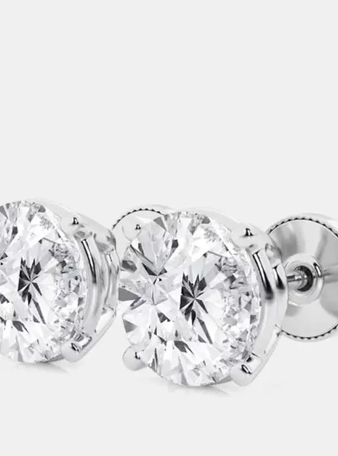 5.45ct 14k White Gold Lab Grown Diamond Basic Stud Earring