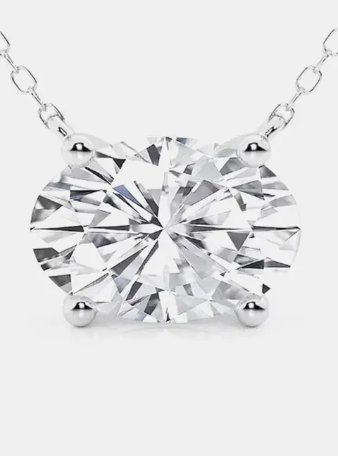 0.45ct 14k White Gold Lab Grown Diamond Solitaire Pendant