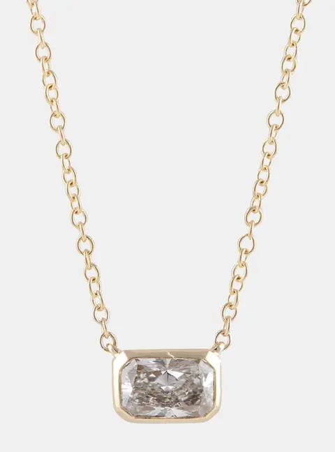 0.45ct 14k Yellow Gold Lab Grown Diamond Solitaire Pendant