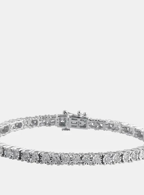 3.2ct 14k White Gold Lab Grown Diamond Tennis Bracelet