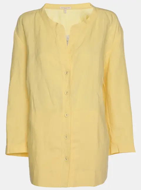 Eileen Fisher Yellow Organic Linen Shirt XXL