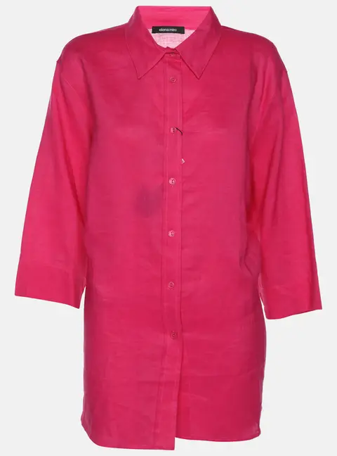 Elena Miro Pink Ramie 3/4 Sleeve Shirt XL