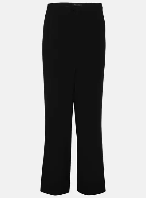 Elena Miro Black Crepe Wide Leg Trousers XL