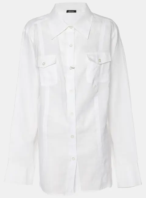 Elena Miro White Linen Button Front Shirt XXXL
