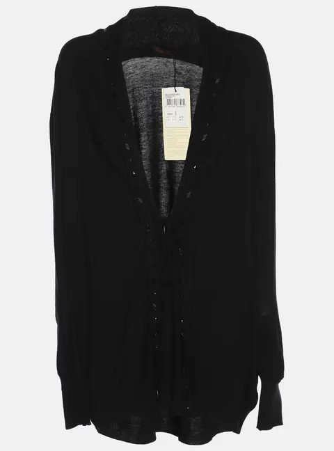 Elena Miro Black Jersey Embellished Cardigan L