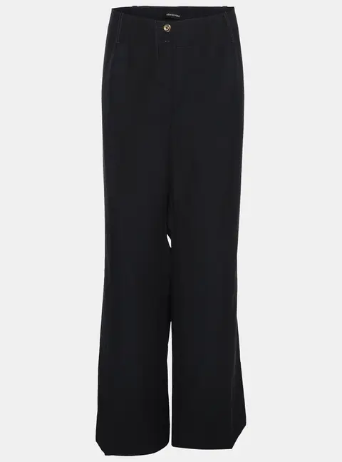 Elena Miro Navy Blue Cotton Straight Pants XXL
