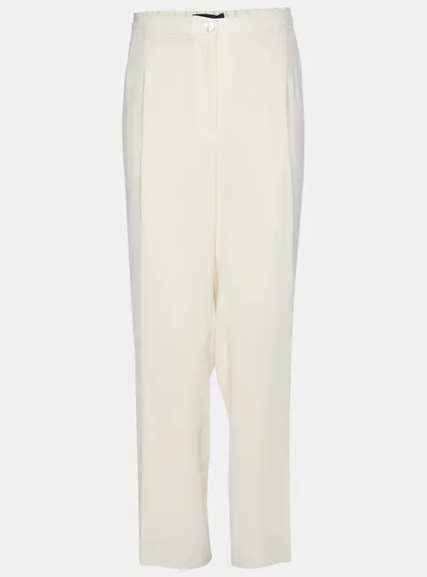 Elena Miro Cream Satin Straight Leg Trousers XL