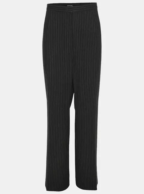 Elena Miro Dark Grey Striped Fabric Trousers XXL