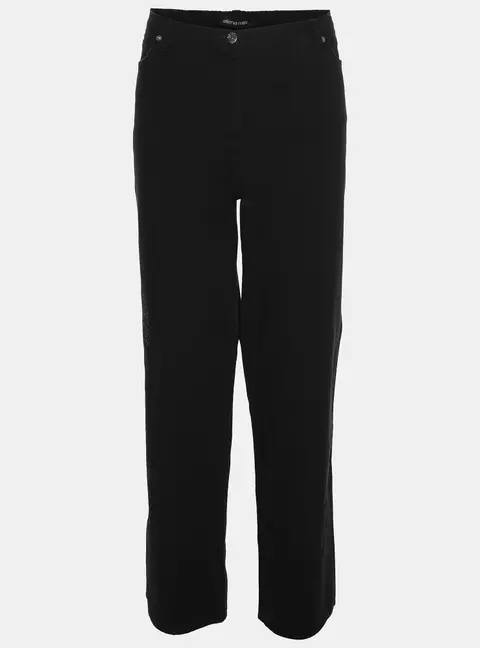 Elena Miro Black Denim Embellished Jeans XXL
