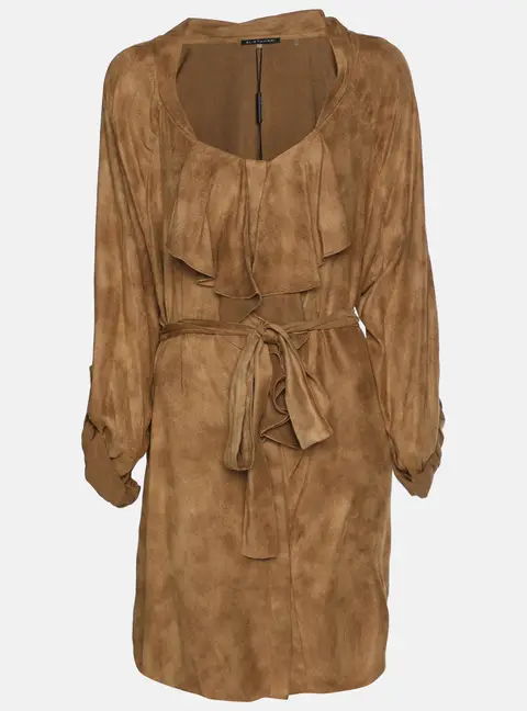 Elie Tahari Brown Velvet Melrose Belted Tunic XL