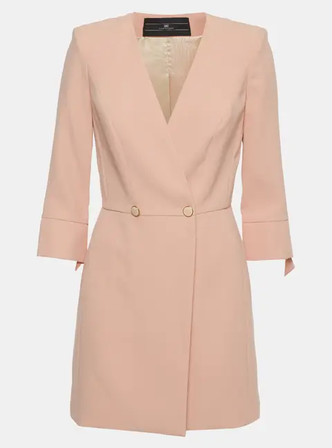 Elisabetta Franchi Pink Crepe Double Breasted Dress M