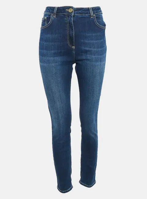 Elisabetta Franchi Blue Denim High Rise Jeans L Waist 31"