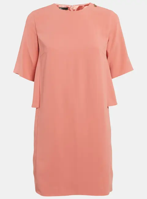 Elisabetta Franchi Peachy Pink Crepe Mini Dress M