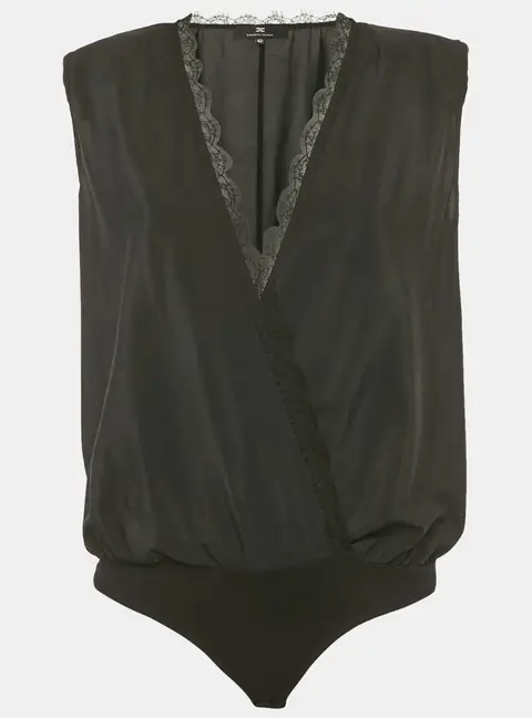 Elisabetta Franchi Silk Sleeveless Bodysuit M