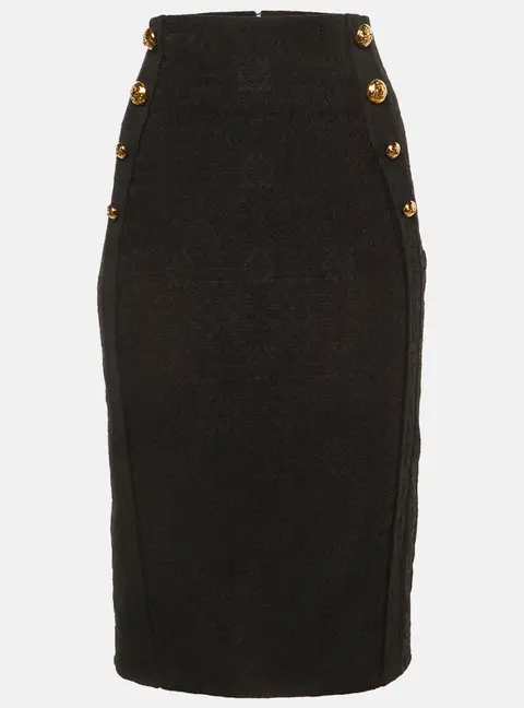 Elisabetta Franchi Black Lace Pencil Skirt S