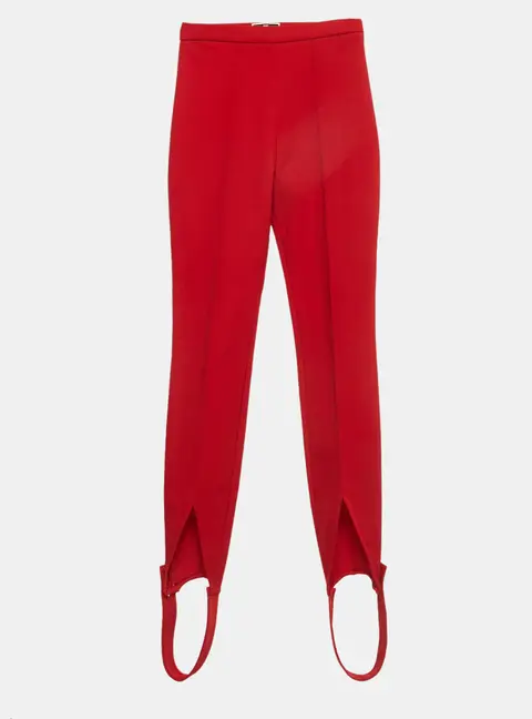Elisabetta Franchi Red Stretch Gabardine Stirrup Pants S